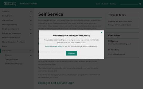 Self Service - University of Reading