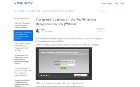 Change user's password in the iRedAdmin User Management ...