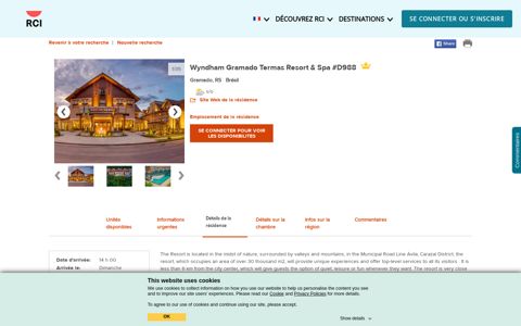 Wyndham Gramado Termas Resort & Spa #D988 Details : RCI