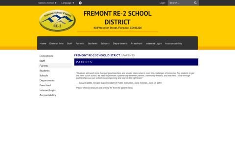 Parents - Fremont RE-2 School District