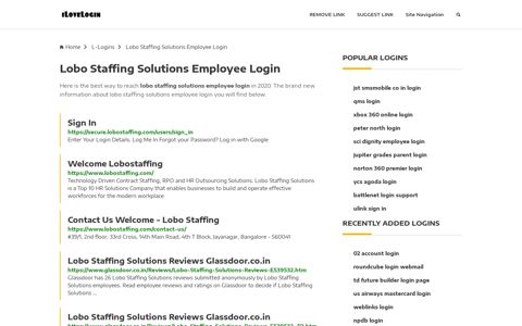 Lobo Staffing Solutions Employee Login ❤️ One Click Access