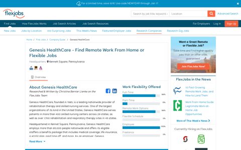 Genesis HealthCare - Remote Work From Home & Flexible ...