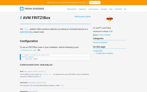AVM FRITZ!Box - Home Assistant
