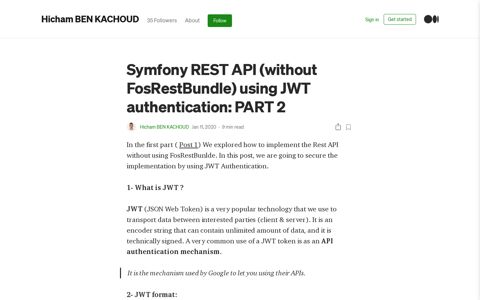 Symfony REST API (without FosRestBundle) using JWT ...