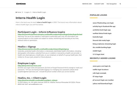 Interra Health Login ❤️ One Click Access - iLoveLogin