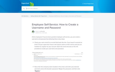 Employee Self-Service: How to Create a Username and ...