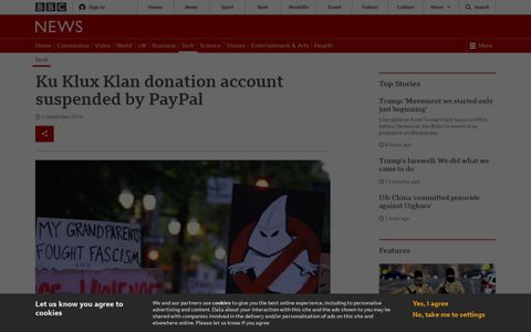 Ku Klux Klan donation account suspended by PayPal - BBC ...