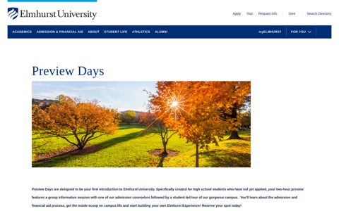 Elmhurst University - Preview Days