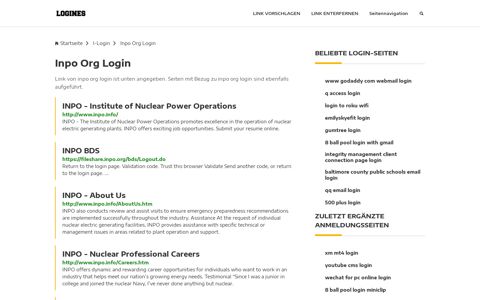Inpo Org Login | Allgemeine Informationen zur Anmeldung
