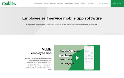 Rota Employee Self Service Software Mobile App Roubler UK