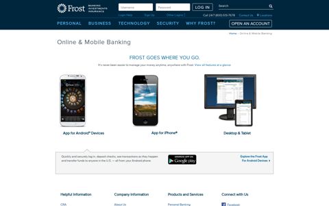 Frost Online & Mobile Banking - Frost Bank