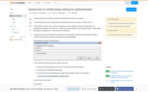 Subversion in Intellij keeps asking for authentication - Stack ...