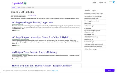 Rutgers E College Login eCollege teachingandlearning.rutgers.edu ...