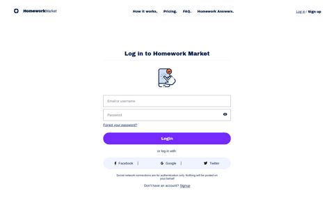 Homework Market login