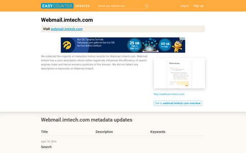 Webmail Imtech (Webmail.imtech.com) - Search - Easy Counter