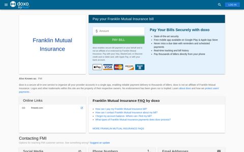 Franklin Mutual Insurance (FMI) | Pay Your Bill Online | doxo ...