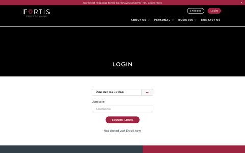 Login to Online Banking - Fortis Private Bank