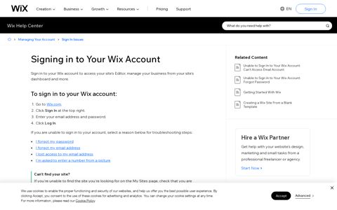 Signing in to Your Wix Account | Help Center | Wix.com
