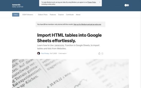 Import HTML tables into Google Sheets effortlessly. | by Parul ...