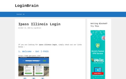 Ipass Illinois - Welcome - Get I-Pass - LoginBrain