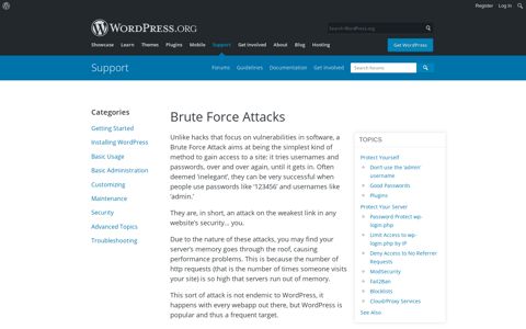 Brute Force Attacks | WordPress.org