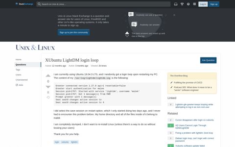 XUbuntu LightDM login loop - Unix & Linux Stack Exchange