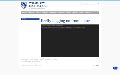 firefly logging on from home | Wilmslow High School