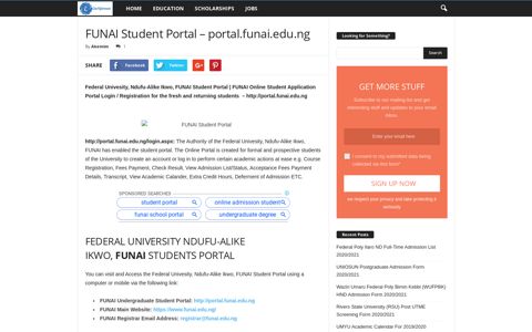 FUNAI Student Portal – portal.funai.edu.ng - Eduinformant