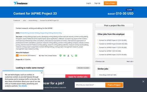 Content for IAPWE Project 33 | Article Writing ... - Freelancer