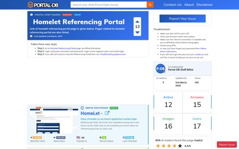 Homelet Referencing Portal