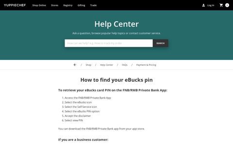 How to find your eBucks pin - Yuppiechef