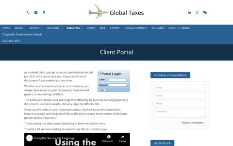 Client Portal - Global Taxes, LLC