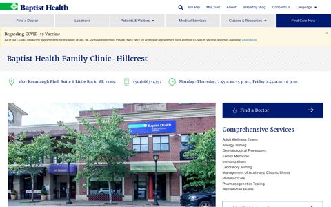 Family Medicine Clinic Hillcrest | Little Rock, Arkansas ...