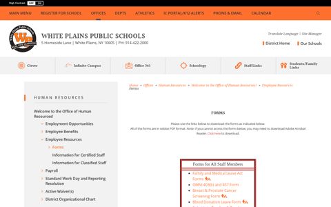 Human Resources / Forms - White Plains Public Schools