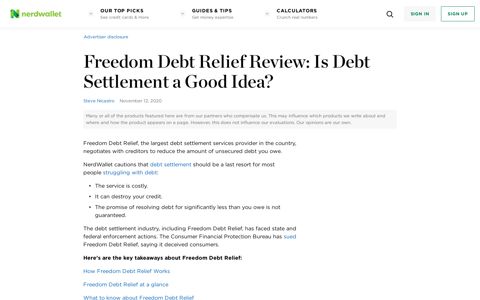 Freedom Debt Relief Review: Is Debt Settlement a Good Idea ...