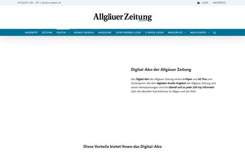 Digital-Abo inkl. AZ Plus und e-Paper - Abo-Shop der Allgäuer ...