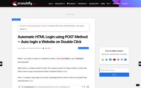 Automatic HTML Login using POST Method - Auto login a ...