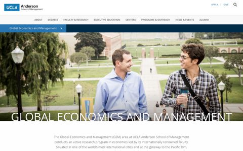 Global Economics and Management | UCLA Anderson School ...
