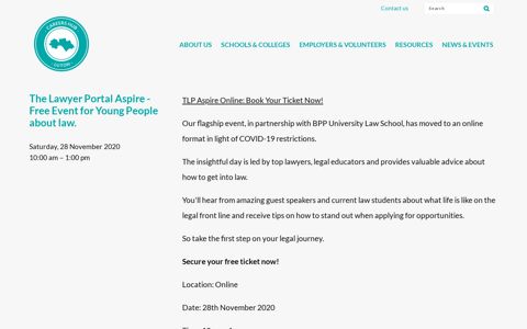 The Lawyer Portal Aspire - Free Event for Young People about ...