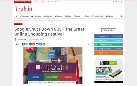 Google Shuts Down GOSF, The Great Online Shopping Festival