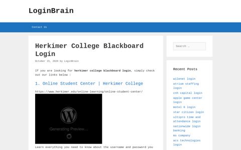 Herkimer College Blackboard - Online Student Center ...