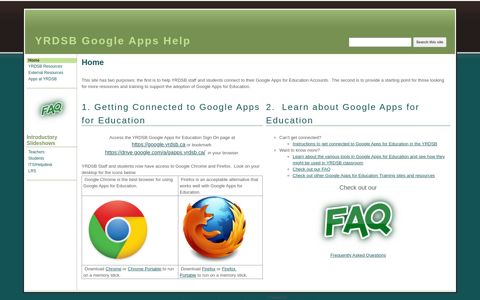 YRDSB Google Apps Help - Google Sites