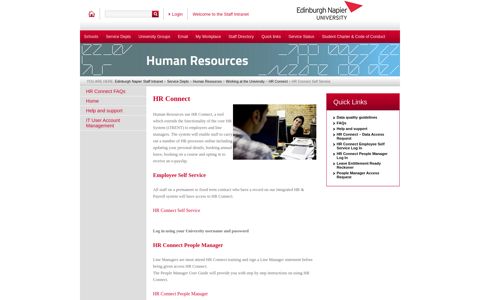 HR Connect Self Service - Edinburgh Napier Staff Intranet