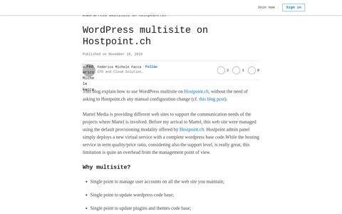 WordPress multisite on Hostpoint.ch - LinkedIn