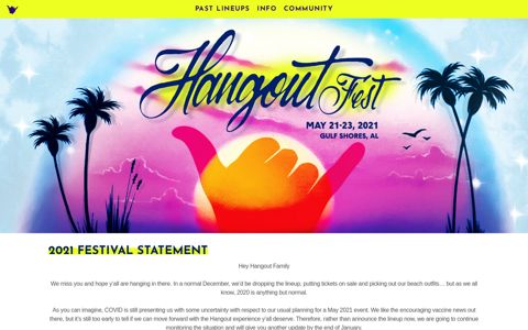 Hangout Music Fest - May 15-17, 2020