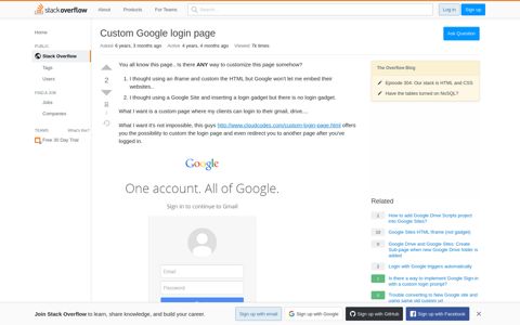 Custom Google login page - Stack Overflow