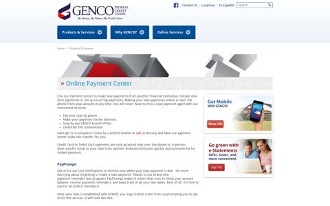 Online Payment Center - GENCO Federal Credit Union