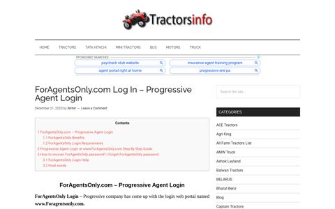 ForAgentsOnly.com Log In - Progressive Agent Login
