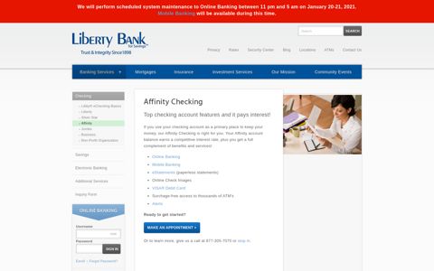 Affinity Checking - Liberty Bank for Savings