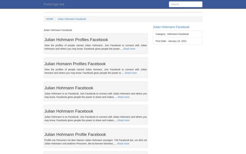 [LOGIN] Julian Hohmann Facebook FULL Version ... - Portal login link